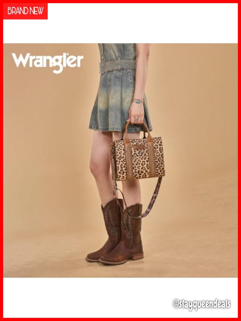 Women's Western Whipstitch Tote Bag with Crossbody Strap - Picture 4 of 6